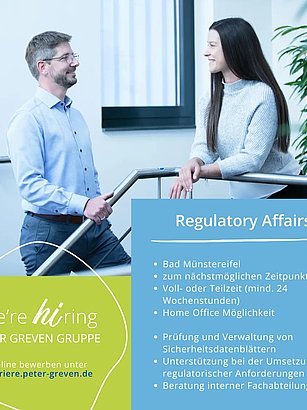 We‘re HIring👋🏻📢 Wir suchen als Verstärkung für unser Team eine:n Expert:in für den Bereich Regulatory Affairs!💼🚀
Alle Informationen zur Stelle und zur Bewerbung sind hier online zu finden ➡️ karriere.peter-greven.de 🌏
Wir freuen uns 🙌🏻
#bewerbung #stellenanzeige #chemie #regulatoryaffairs #regulatoryaffairsjobs #produktsicherheit #petergrevengruppe #badmünstereifel