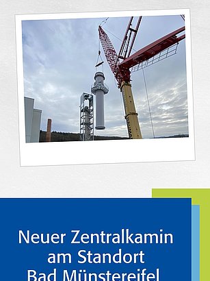 Letzte Woche stand die Umsetzung eines Projektes am Standort Bad Münstereifel an, das über mehrere Jahre hinweg geplant wurde: Die Errichtung unseres neuen Zentralkamins.🏗 Mit einer Höhe von 60 Metern überragt der neue Kamin alle bisherigen Gebäudeteile und musste in drei Einzelteilen mit je 20 Metern länge angeliefert werden. Der neue Kamin ist eine weitere Maßnahme zur Minimierung der Geruchsemissionen im Umfeld des Standortes. 🌱