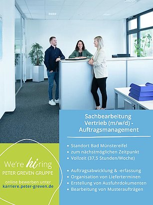 Wir erweitern unser Team 💪🏻 In unserer Abteilung Auftragsmanagement suchen wir zum nächstmöglichen Zeitpunkt eine:n Sachbearbeiter:in in Vollzeit 💻📞 Wer Koordination und Kommunikation mag, ist hier genau richtig ✅ Bewerbungen bitte online über karriere.peter-greven.de einreichen 🚀
#karrieremodus #bewerbung #vertrieb #auftragsmanagement #petergrevengruppe