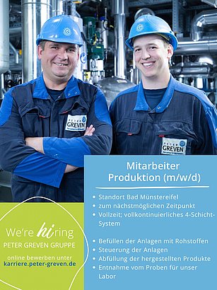 Auch für unsere Produktion suchen wir in beiden Abteilungen tatkräftige Unterstützung in der Bedienung unserer Anlagen 💪🏻 Unsere verschiedensten Produktionsanlagen bieten abwechslungsreiche Aufgaben und die Arbeit im vollkontinuierlichen Vier-Schicht-System eine attraktive und faire Vergütung ⚙️🧪💰 Die Stelle ist sowohl für Chemikant:innen, Produktionsfachkräfte Chemie als auch Quereinsteiger mit handwerklich-technischem Hintergrund geeignet 👍🏻
Weitere Informationen sind auf unserer Webseite zu finden ➡️ karriere.peter-greven.de

#stellenanzeige #produktion #chemie #petergrevengruppe